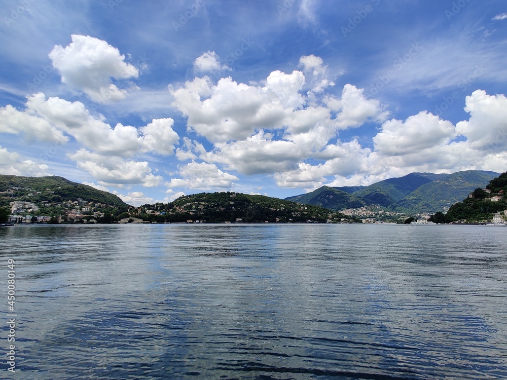 Lago di Como in summer in Italy