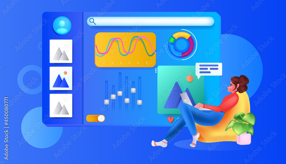 businesswoman analyzing financial statistic charts data analysis concept