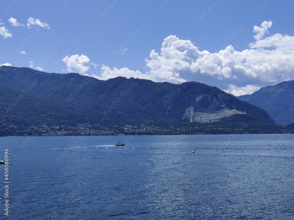 Lago Maggiore in summer near Verbania Italy