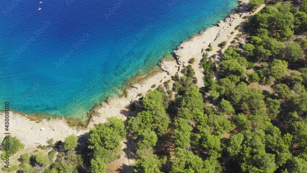 Aerial scene of Hvar town on Hvar island, Croatia