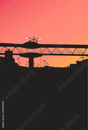 sunset in the city