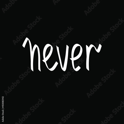 Simple text vector calligraphy, hand drawn on black background. White lettering on black background vector