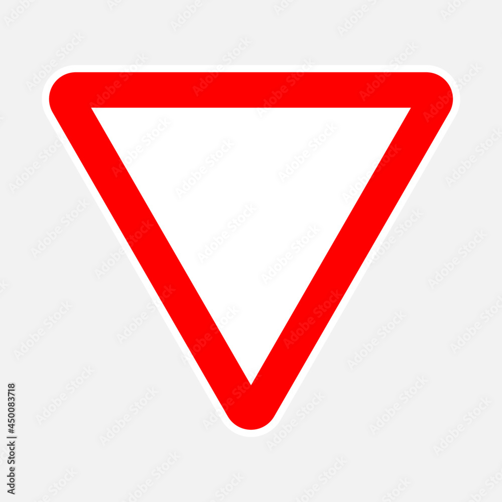 High quality vector illustration of the Yield or Give way sign - Original size and colors, official international version High quality vector illustration of the Yield or Give way sign - Original size and colors, official international version