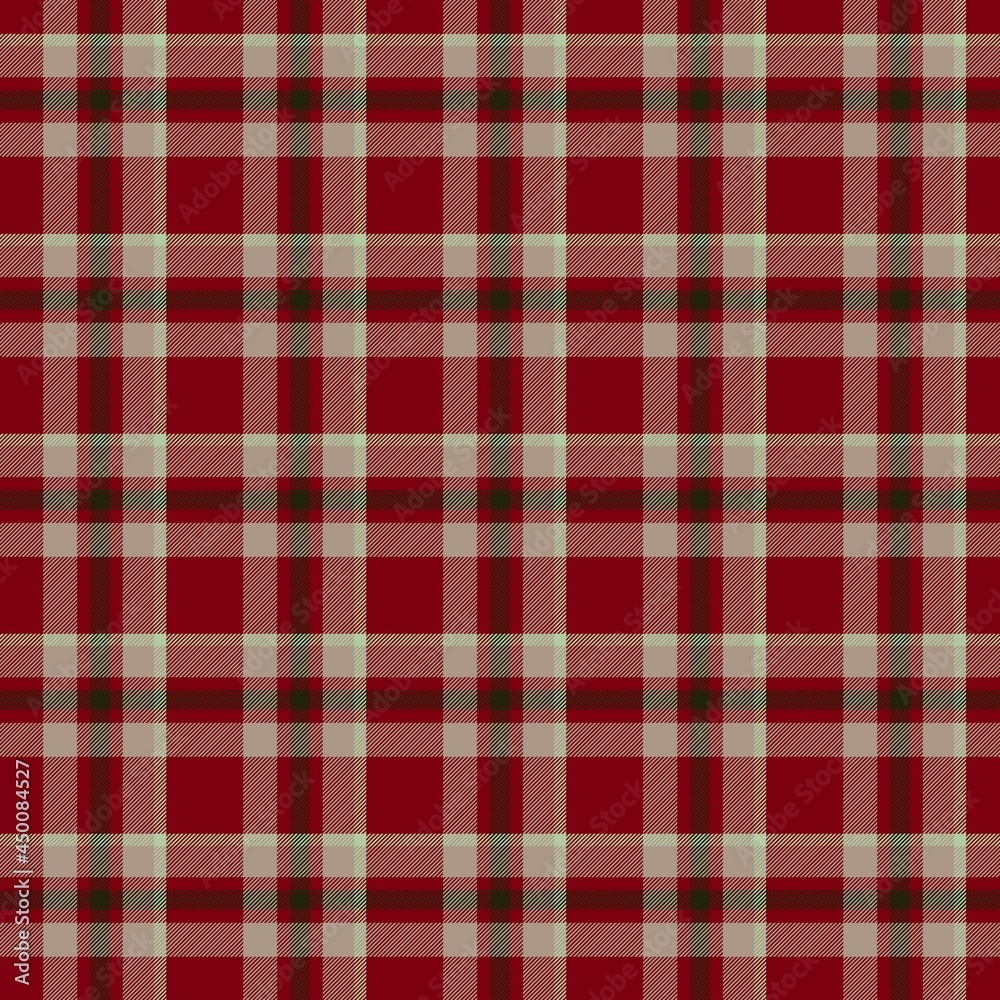 Red brown trendy retro seamless tartan pattern