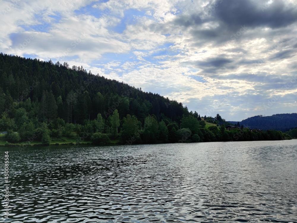 Schwarzenbachtalsperre beautiful lake in the Black Forest in Germany in summer