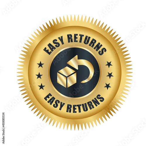 Easy Returns vector logo. trust badges. easy returns icons, 