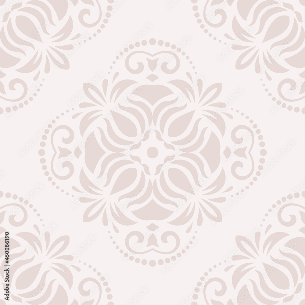 Orient classic pattern. Seamless abstract background with vintage elements. Orient light pink background. Ornament for wallpaper and packaging