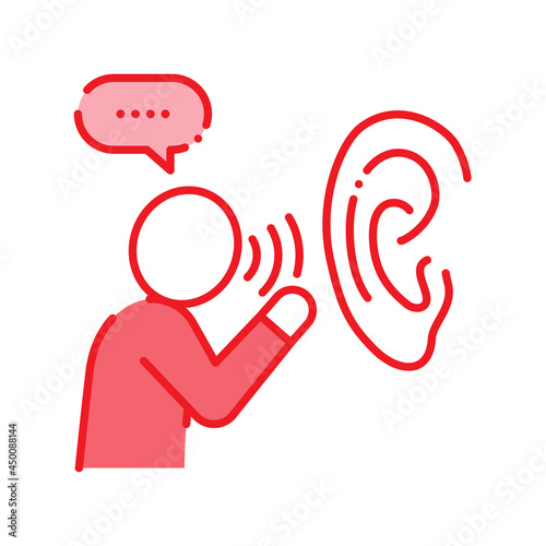 Engage in gossip black line icon. Insult, bad attitude concept. Sign for web page, mobile app, button, logo. Editable stroke