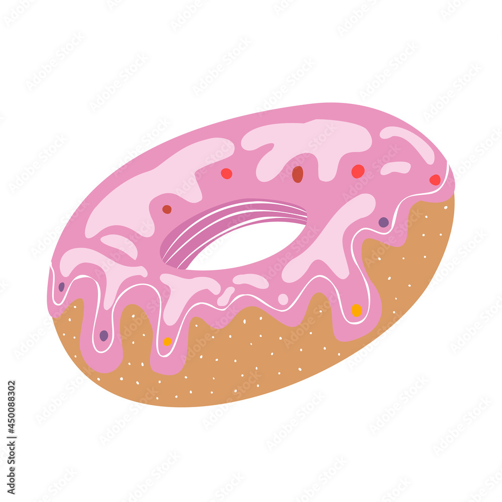 Three different donuts. Vector. Flat Style