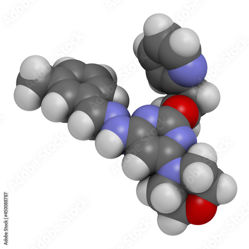Apilimod drug molecule (PIKfyve inhibitor). photo