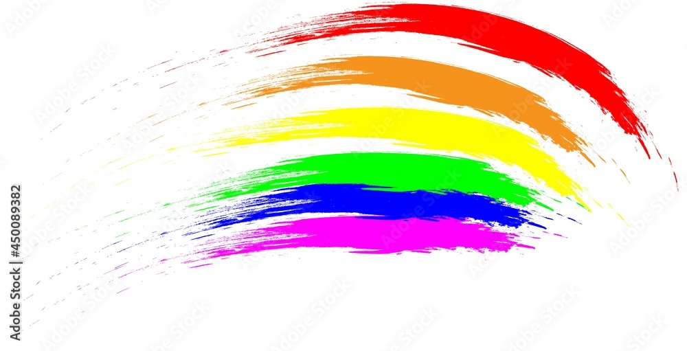simple brush strokes in the colors of the LGBTQ community rainbow