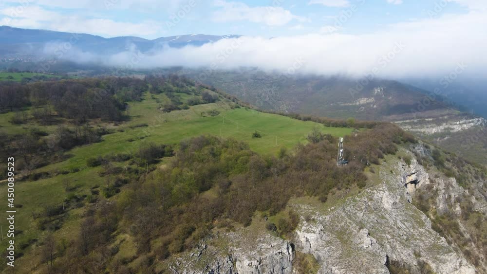 Aerial view of Iskar river Gorge near village of Milanovo, Balkan Mountains, Bulgaria
