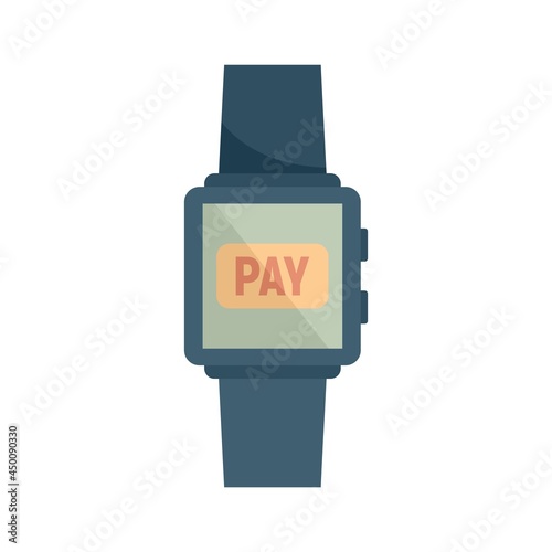 Smartwatch digital wallet icon flat isolated vector