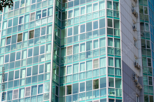 Moscow  Russia - 03 August 2021  Moscow  view of a multi-storey building from below to the sky.