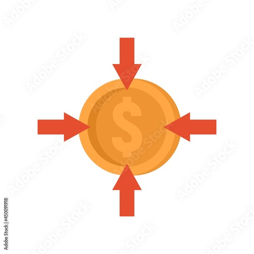 Crowdfunding money convert icon flat isolated vector