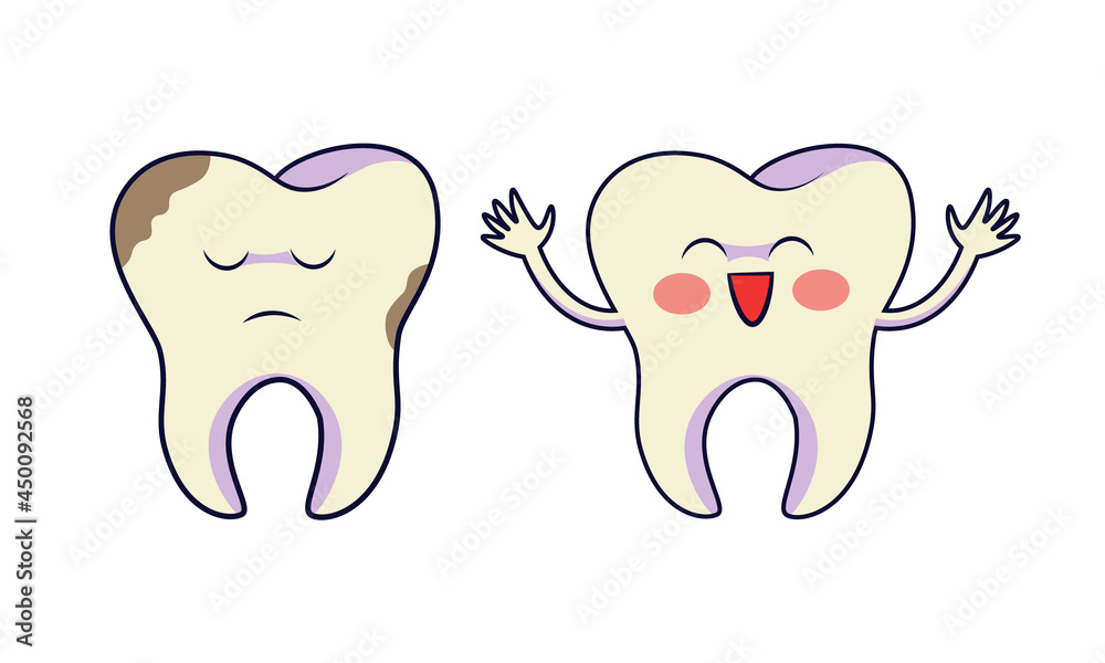 Tooth teeth smile cavity dental care hygiene illustration cartoon kids dentist design drawing vector health science toothpaste toothbrush toothcare