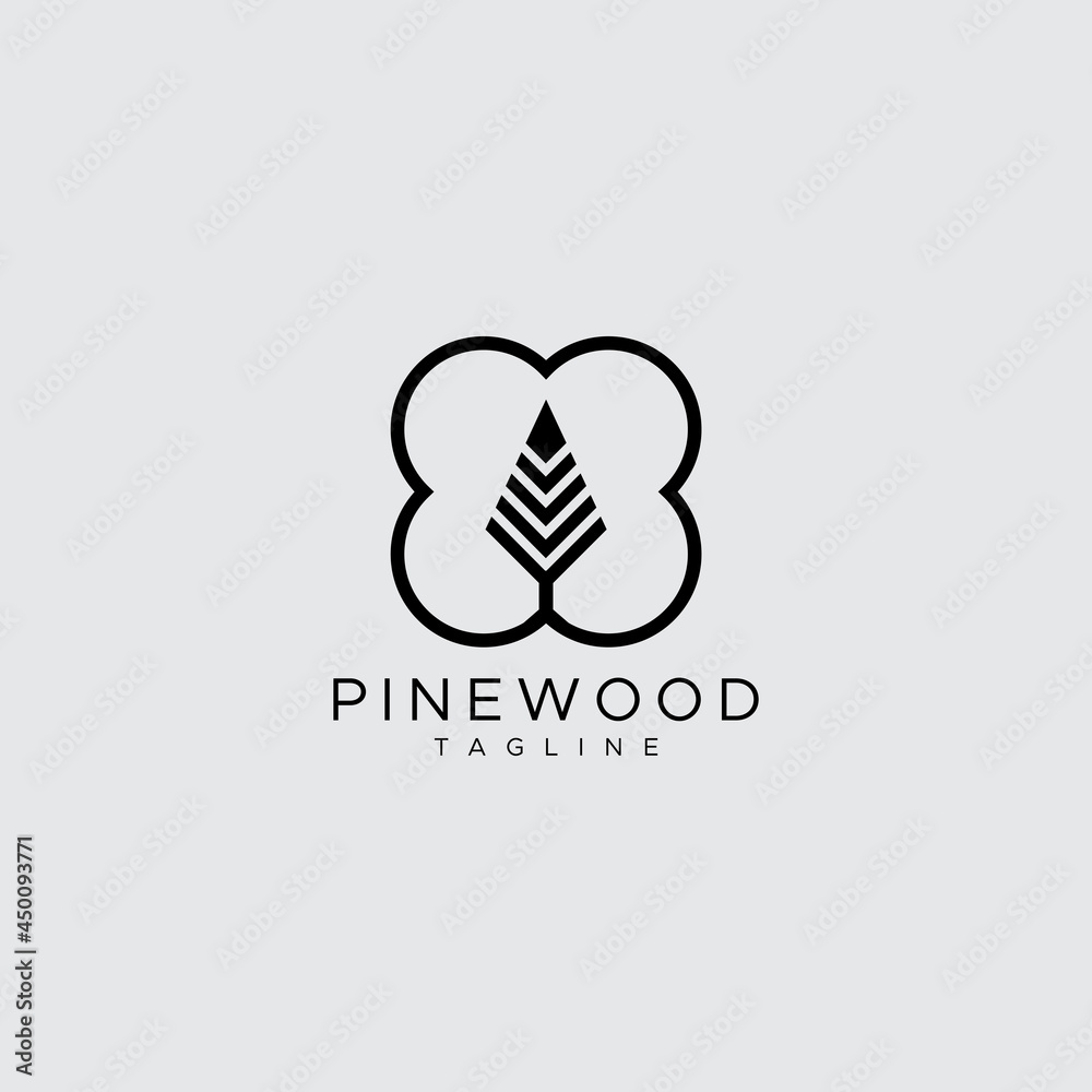 Desain Logo Pinus. Pohon Pinus Logo Vektor. Templat Logo Hutan Pinus Desain Logo Pinus. Pohon Pinus Logo Vektor. Templat Logo Hutan Pinus