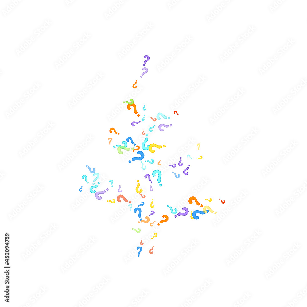 Naklejka premium Question marks Quiz doubt survey faq public poll.