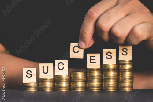 wooden letters success inspiration concept