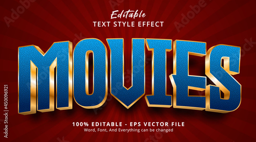 Editable text effect, Movies text on headline gaming style effect