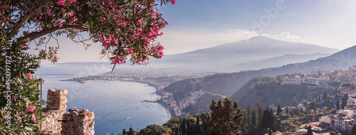 Sicily, Taormina and Etna volcano mount