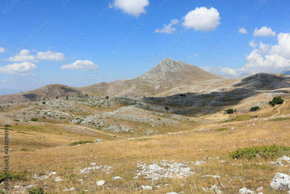Landscape of the mountains of Capo la Serra pass