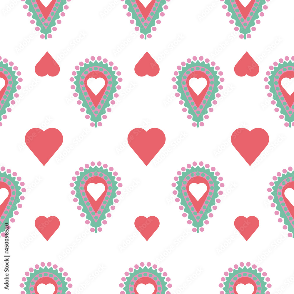  Abstract Heart Shape Seamless Pattern