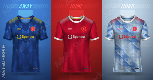 Premium collection of soccer jerseys Free Vector