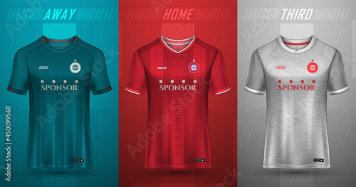Premium collection of soccer jerseys Free Vector