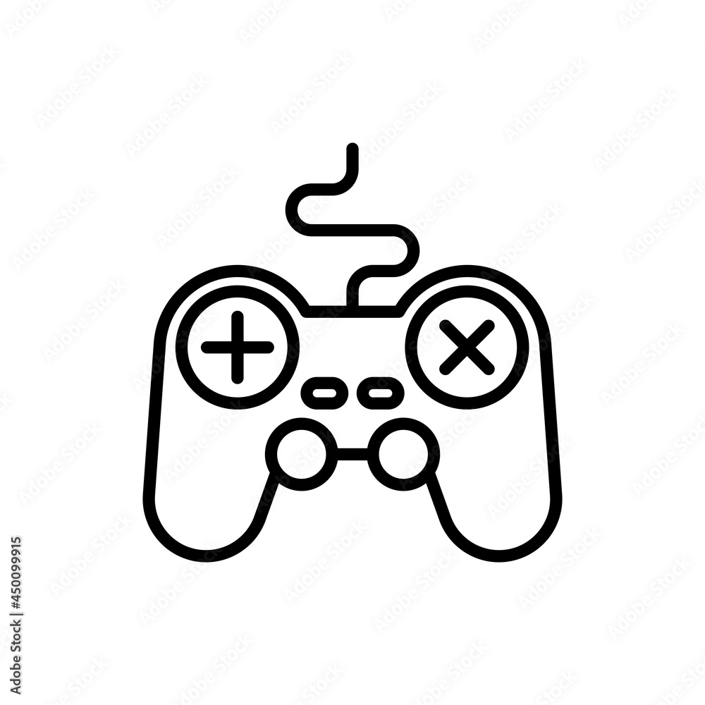 Game controller thin line icon, symbol of video game. Modern vector illustration. Game controller thin line icon, symbol of video game. Modern vector illustration.