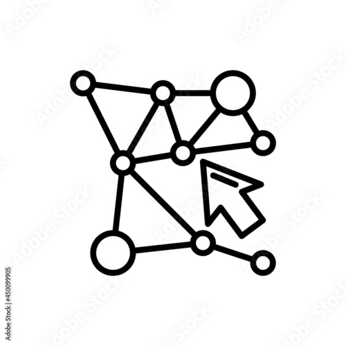 Global network, globalization thin line icon. Modern vector illustration of internet connection.