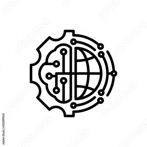Industry 4.0 thin line icon. Industrial internet of things. Modern vector illustration.