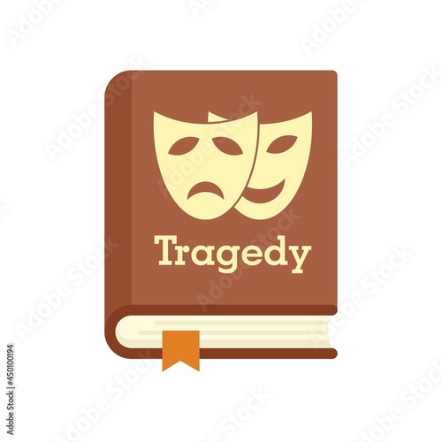Tragedy literary genre book icon flat isolated vector