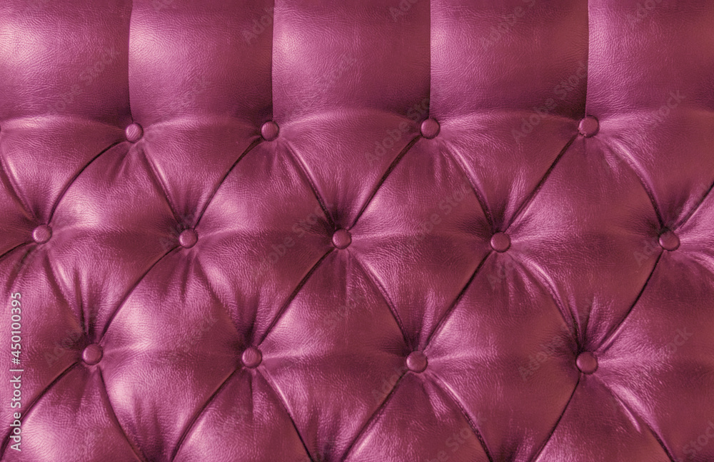 Fototapeta premium leather upholstery pink red purple lilac violet background sofa light shadow