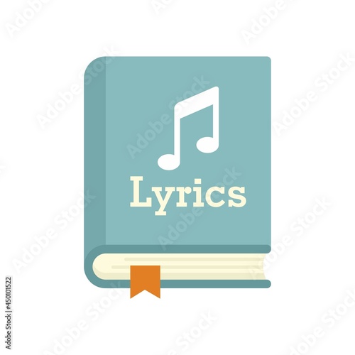Lyrics book icon flat isolated vector