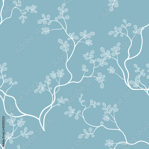 seamless pattern of branches and leaves