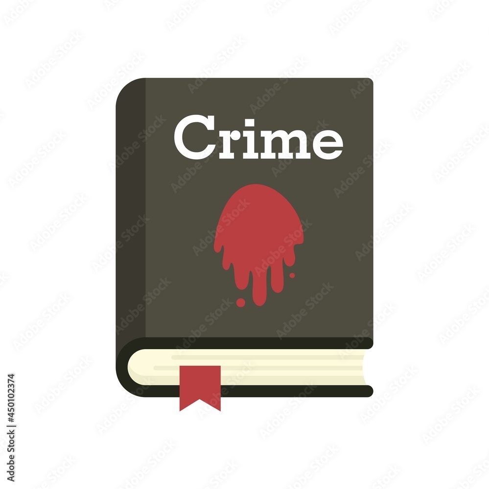 Crime book icon flat isolated vector