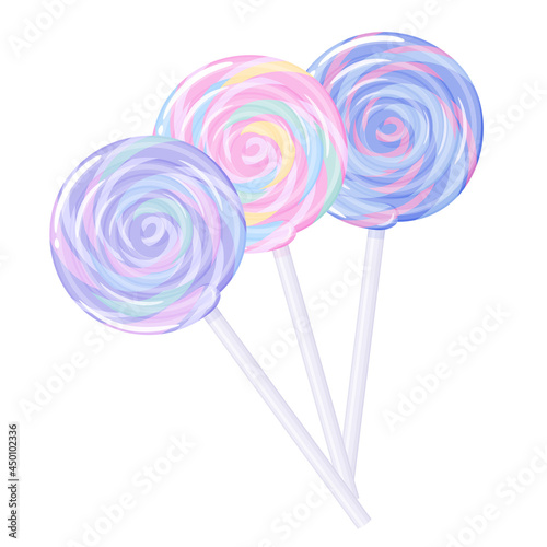 ゆめかわいいペロペロキャンディーのイラスト_ロリポップ