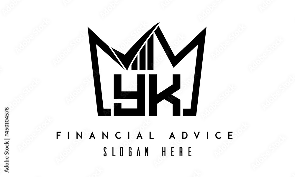 YK financial advice creative latter logo YK financial advice creative latter logo