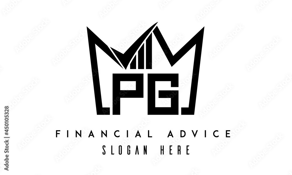 Fototapeta premium PG financial advice creative latter logo