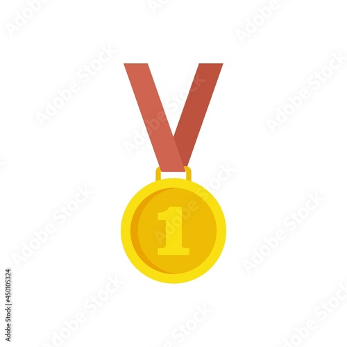 Life skills gold medal icon flat isolated vector