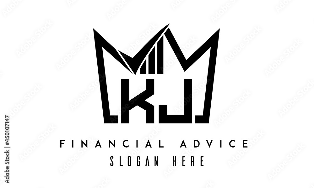 KJ financial advice creative latter logo KJ financial advice creative latter logo