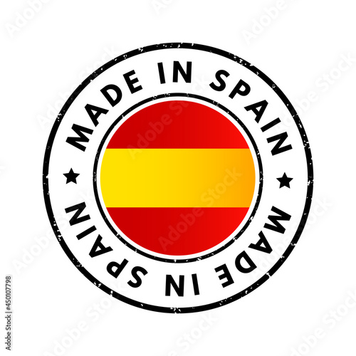 Made in Spain text emblem badge, concept background