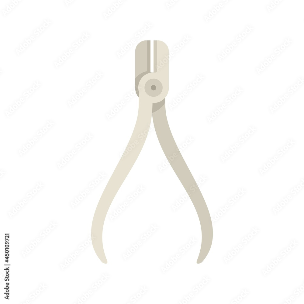 Steel dentist pliers icon flat isolated vector Steel dentist pliers icon flat isolated vector