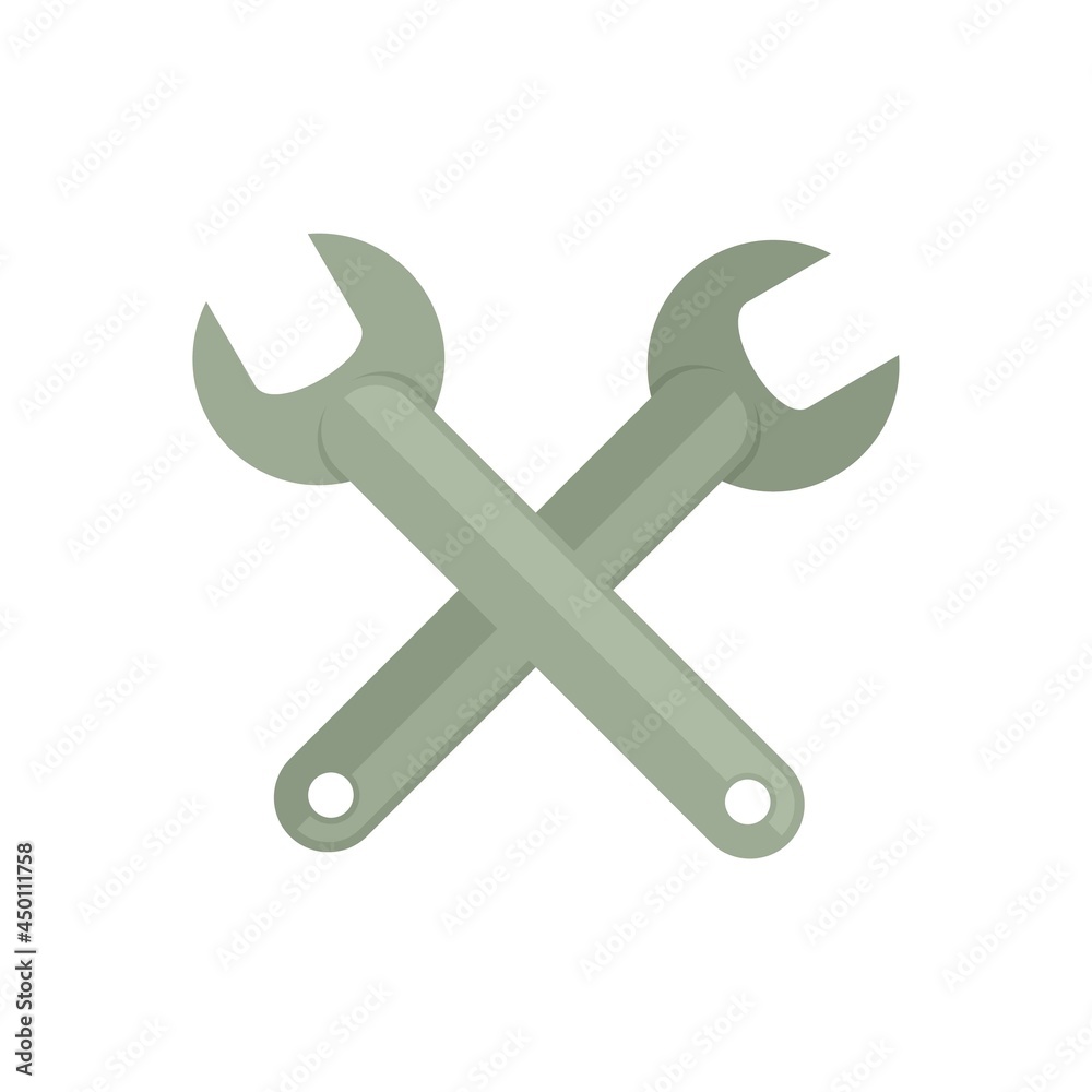 Aircraft repair keys icon flat isolated vector Aircraft repair keys icon flat isolated vector
