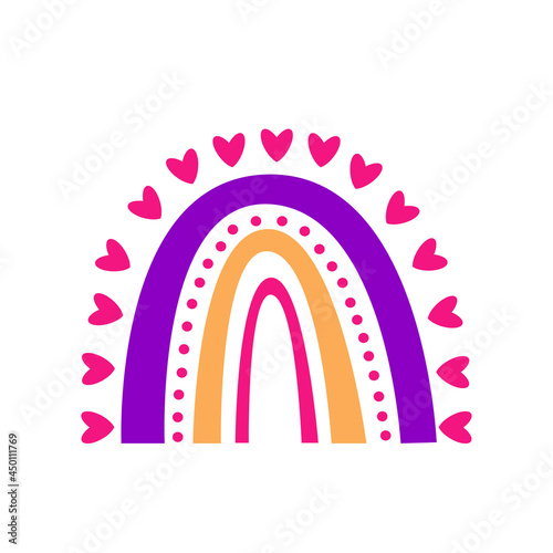 rainbow arch minimalist boho element icon.