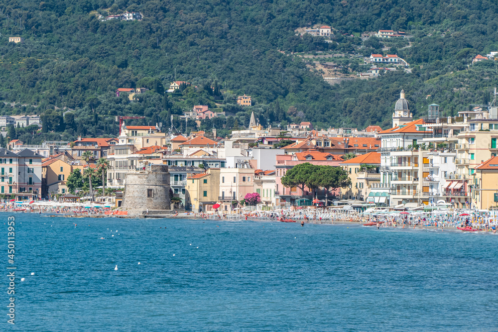 Landscape of Alassio with his beautiful beach