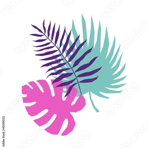 Tropical Exotic Palm Leaf Silhouette Poster Element.