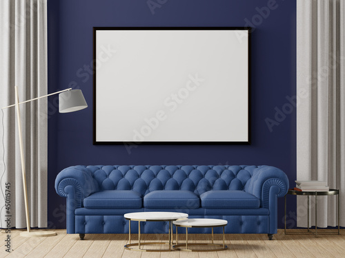 3D interoir design for living room and mockup frame © Johnstocker