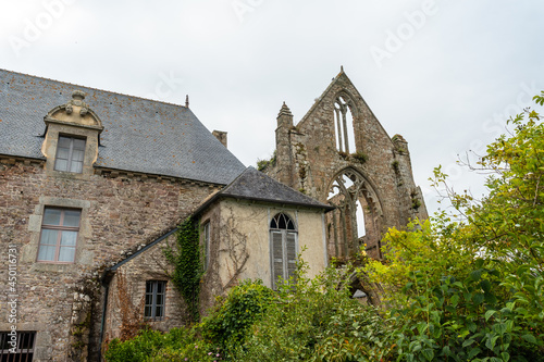 Rooftops of the beautiful Abbaye de Beauport in the village of Paimpol, Côtes-d'Armor department, French Brittany. France